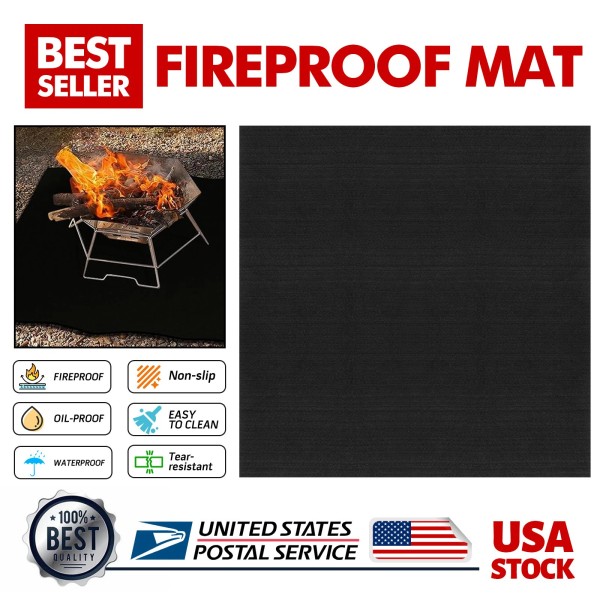Modigt 7.9x7.9 Inches Fireproof Mat for Outdoor Grill Double-Sided Fireproof
