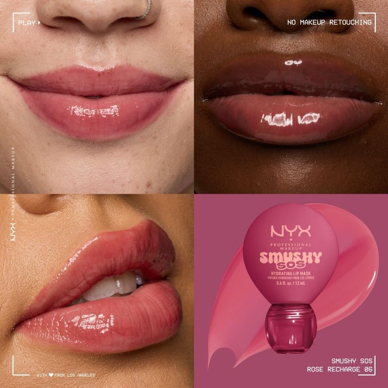 NYX Professional Makeup, Smushy SOS, Mascarilla Hidratante para Labios, Tono
