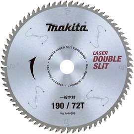 Makita A-44909 Chip Saw, Outer Diameter 7.5 inches (190 mm), Number of Blades: 2.8 inches (72 mm), Double Slit, For General Carpentry and Sliding Circular Saw