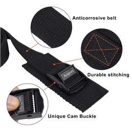 Ayaport Lashing Straps Car Roof Rack Straps Cam Buckle Tie Down Strap for Kayak, SUP, Canoe, Surfboard Packing Black 4 Pack