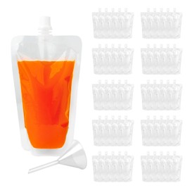 Muka 50 PCS 12 OZ Reusable Spouted Drink Bags, Spout Drink Pouches w/Funnel, 0.34" Spout