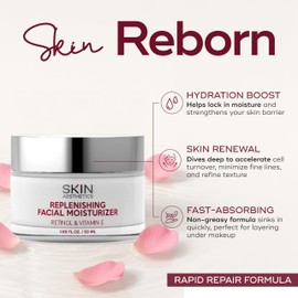 Skin Aesthetics Retinol & Vitamin E Face Moisturizer - Repairs, Moisturizes, Fine Lines & Wrinkles Treatment - Anti-Aging - Dermatologist Tested Korean Skincare - Clean Beauty, Cruelty-Free - 1.69 oz