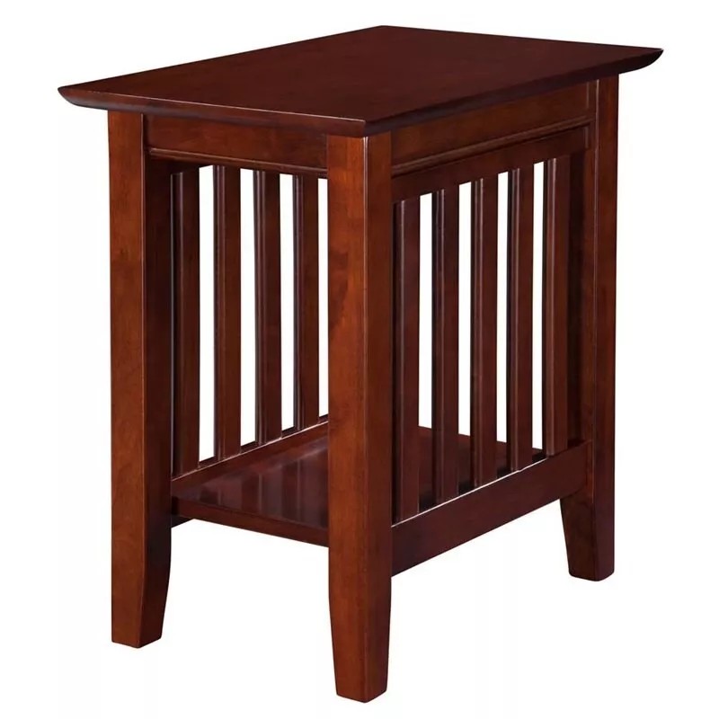 AFI Mission Solid Wood Chair Side Contemporary Table in Walnut