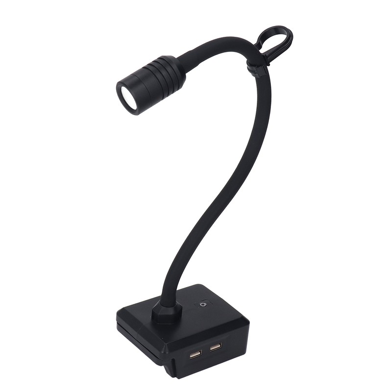 LED Work Light Cordless Gooseneck Lamp 3 Modes Dual USB