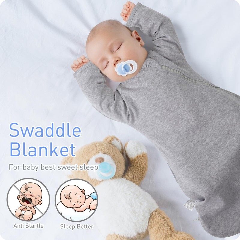 Knirose Transitional Swaddle Sack with Arms Up & Sleeves, Mitten