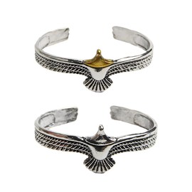 Opexicos 2Pcs Viking Eagle Cuff Bracelet Valentines Day Gift for Boyfriend Adjustable Open Tribal Wildlife Jewelry Indian Eagle Wing Bracelet