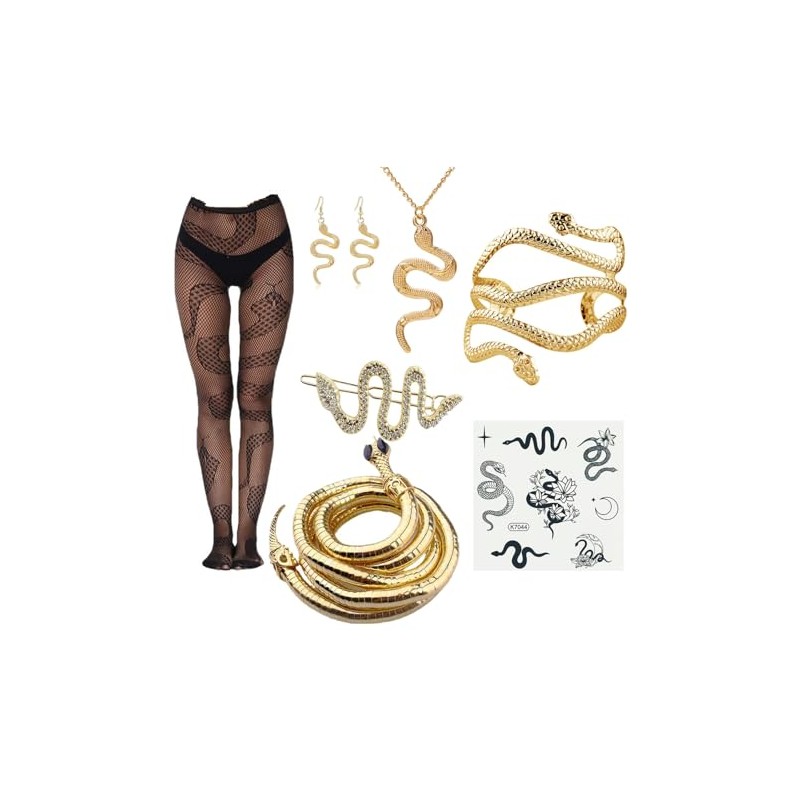 XHBTS 8 Set Snake Bracelet Earrings Ring Hair clip and