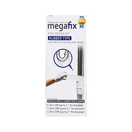 MEGAFIX Pipe Repair KIT, Fiberglass Wrap, Water Leak, Plumbing, Underwater OK, Emergency, Self DIY, Permanent (Patch Type, 2in x 5ft)