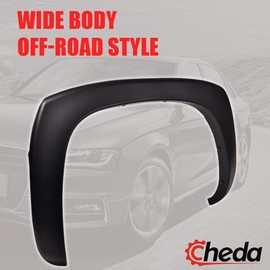 CHEDA Factory Style Fender Flares, Compatible with 2010 2011 2012 2013 2014 2015 2016 2017 Dodge Ram 2500 3500, Textured Black, CH1240269 CH1241269 68054339AB
