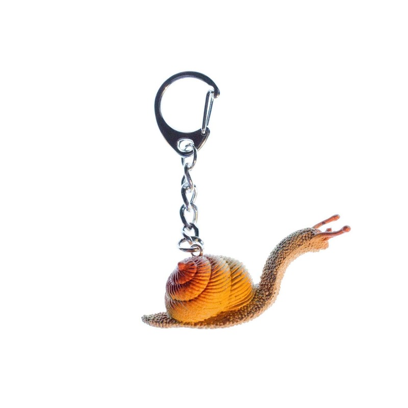 Miniblings Pendant Keychain Keyring Brown Snail Orange