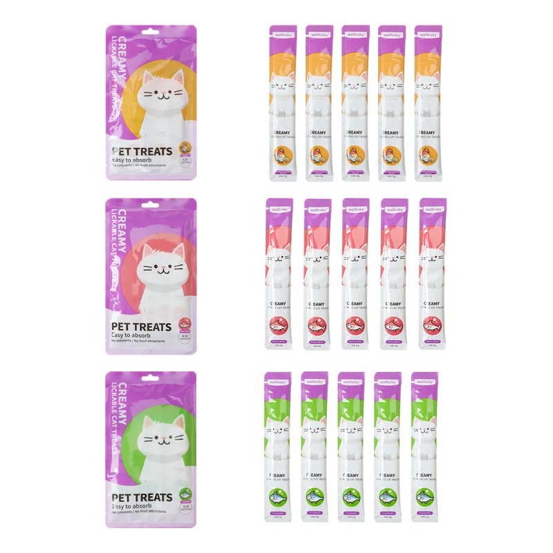 Premio Para Gatos Snack Lamible Yummy 3 Sabores 15 Tub