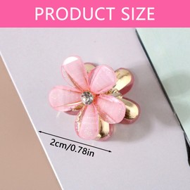 15Pcs Colorful Mini Flower Hair Claw Clips Sweet Cute Mini Claw Grips Non Slip Pearl Hair Clip Set Elegant Charm Flower Hair Grips for Women Girls