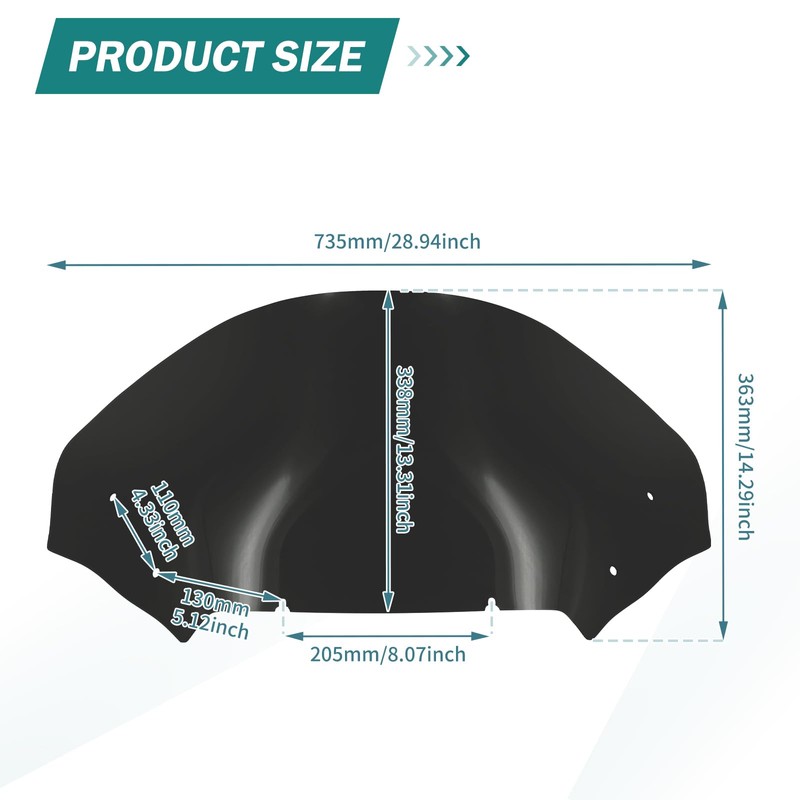 13" Windshield Windscreen Wind Splitter For Harley Road Glide 2023.5-UP