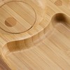 Relaxdays Bamboo Baby Plate with Suction Cup Owl Design, Non-Slip,