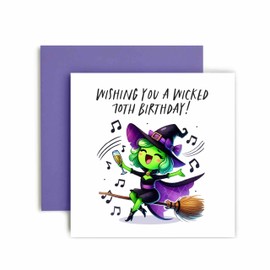 Huxters 70th Birthday Card for Mum Auntie Sister Nana Gran Wicked WIzard of Oz Fun Birthday Card for her Witch - 14.8cm (70th)