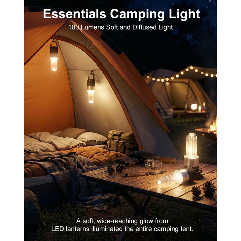 Livinlarge Led Camping Lantern USB Rechargeable,Portable Tent Lamp Emergency Lights