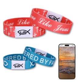 Miss Pink Bible Verse Bracelets in Bulk for Women Man, Christian Faith Gifts NFC Daily Bible Verse Bracelet Scripture Bracelets WWJD Jesus Wearable Bible Bracelet Inspirational Bible Accessories (5)