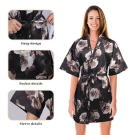 YELEGAI Barber Gown Robes Cape for Hair Cutting Dye Make Up Hairdressing Styling, Waterproof Salon Client Smock, Barber Shop & Home Salon Essentials Accessories (1, White Roses)