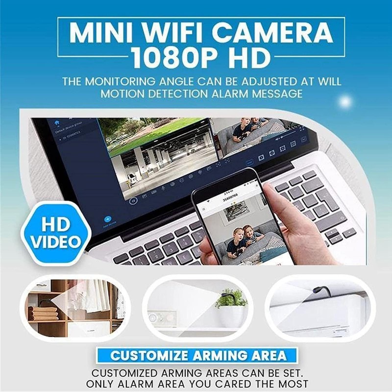 Elprico Mini WiFi Wireless Camera, 1080P Camera Secret Surveillance Cam