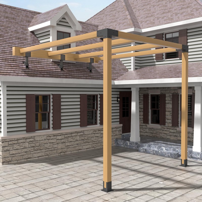 FMhotu 4x4 Heavy Duty Roof Riser Brackets Kit,Adjustable Angle Pergola