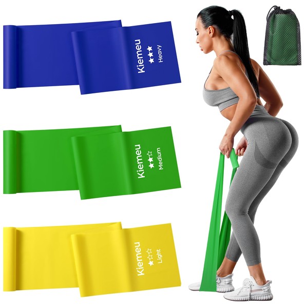 Kiemeu Flat Resistance Bands for Physical Therapy and Rehab, Pilates,