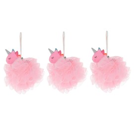 Healeved 3pcs Portable Shower Loofah Boys and Girls Balls Exfoliating Bath Mesh