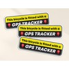 3 x Bike Fitted with GPS Tracker Vinyl Stickers -