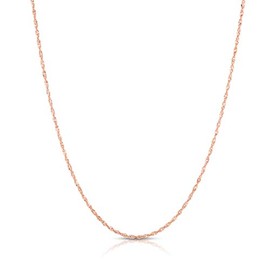 Floreo 14k Rose Gold 1mm Singapore Chain Necklace, 16 Inch