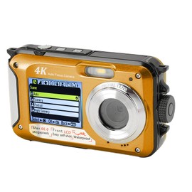 4K 56MP Cámara Impermeable, 10 Pies Impermeable Pantalla Doble Cámara Submarina, | Enfoque Automático Compacto Cámara Digital para Selfies con Tarjeta de Memoria de 64 G 2