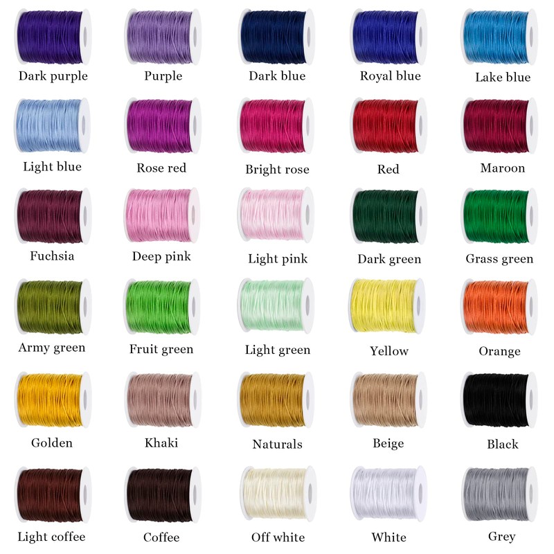 LEREATI 1.5mm Nylon Cord 328 Feet Satin Cord Nylon String
