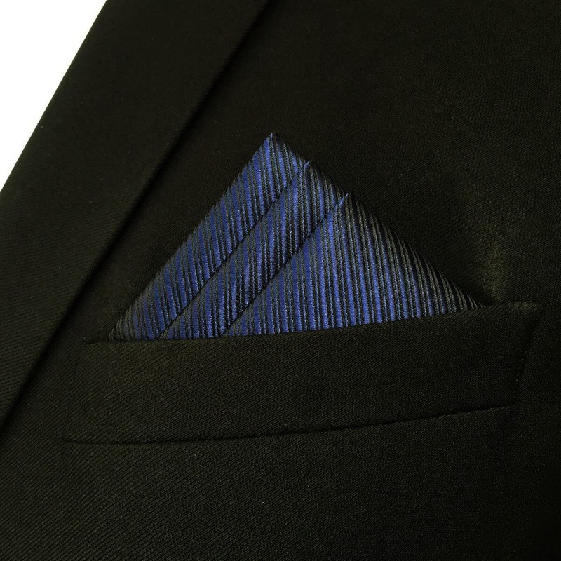 S&W SHLAX&WING Solid Navy Blue Pocket Square for Men New