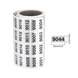 sourcing map 9001 to 9999 Consecutive Number Stickers Inventory Label Black Numbers for Office Warehouse Numbering Classification