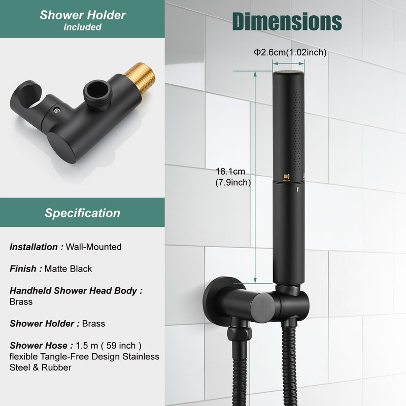 Heyalan Brass 2 in1 Function Handheld Spray Hand Shower High