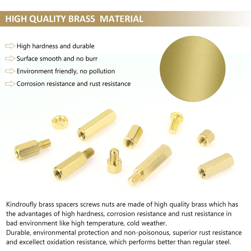 180 Pieces M4 Male Female Hex Brass Standoffs Spacers Screws