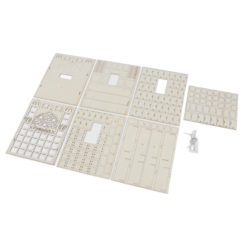 Wooden Ramadan Calendar 30 Storage Drawers LED Light Decorative DIY
