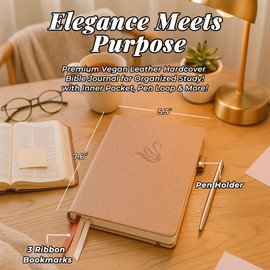 Bible Study Journal for Women – Guided Christian Notebook with Bible Reading Tracker, Prayer Prompts, Church Notes & Bible Study Supplies, Bible Journaling Kit, Beautiful Faith Gift for Her