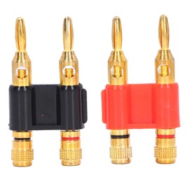 Banana Plug 2-Piece Set, Stackable Male Brass Connectors, 32A 1000V, for Speaker Wire and Electrical Testing