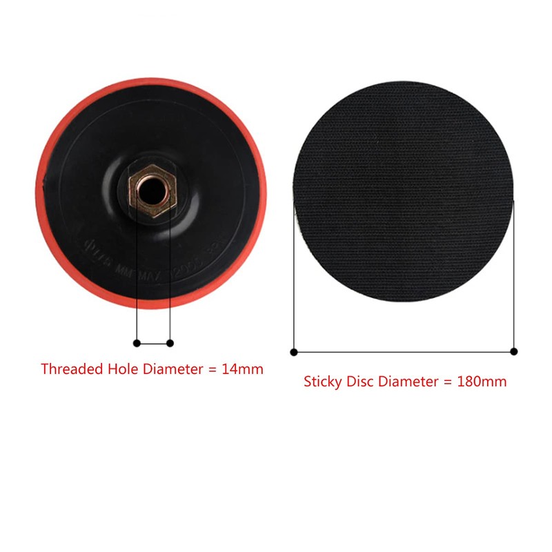 180mm Hook & Loop Backing Pad Polishing Disc Random Orbital