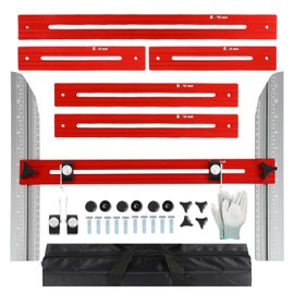 Stair Tread Template Tool, 12 Inch Stair Tread Jig, 360° Rotation Stair Measuring Tool of Any Length, Aluminum Alloy Woodworking Measuring Tools for Stairs, Shelves and Cabinets