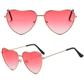 TRIXES 2PC Pack Pink Shade Heart Sunglasses - Fancy Dress Accessory - Festival Accessories