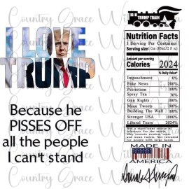 Handmade 20oz Skinny Tumbler Sublimation Transfer Trump Love Ready To Press