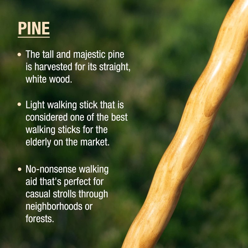 Brazos Handcrafted Wood Walking Stick, Twisted Pine, Trekker Style Handle,