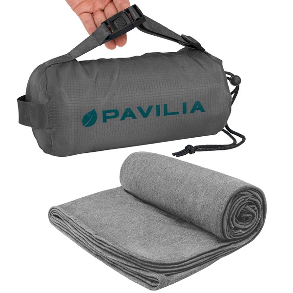PAVILIA Travel Blanket Airplane Compact with Bag, Soft Packable Plane