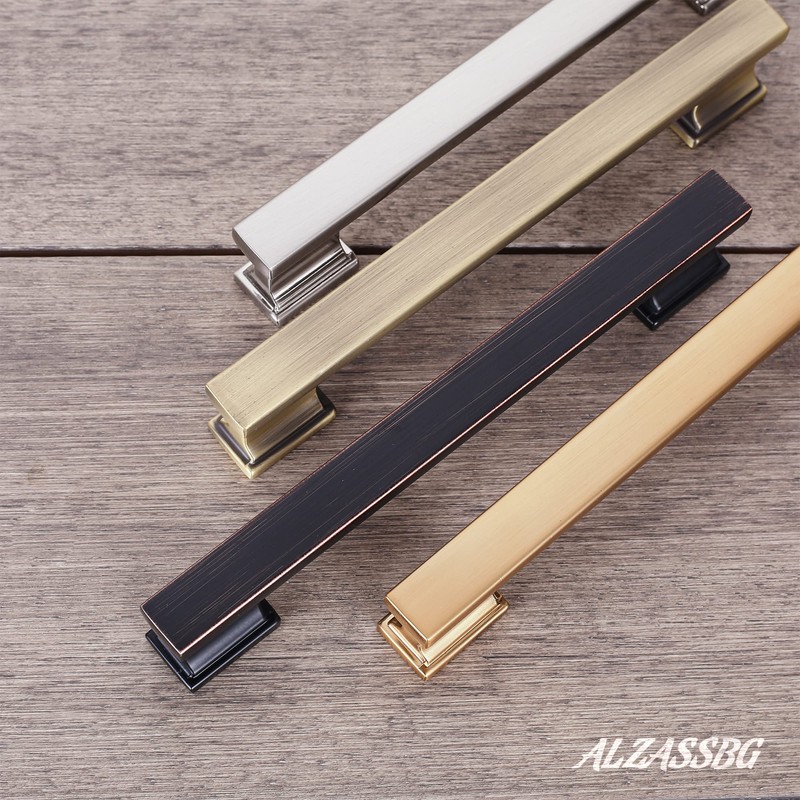 Alzassbg 15 Pack Brushed Antique Brass Cabinet Pulls, 6-1/4 Inch(160mm)