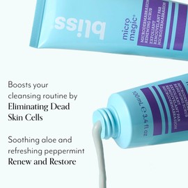 Bliss Micro Magic | Skin-Renewing Microdermabrasion Scrub | Spa-Fresh Formula | Pore-Tightening & Skin-Brightening | Paraben-Free, Cruelty-Free | 3.4 fl oz