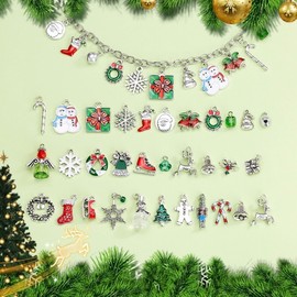 Christmas Hanging Decor: Snowman & Bell Charm for Bracelets, Necklaces, Accessories lf1235 Free Size/a9035-gy 50ea