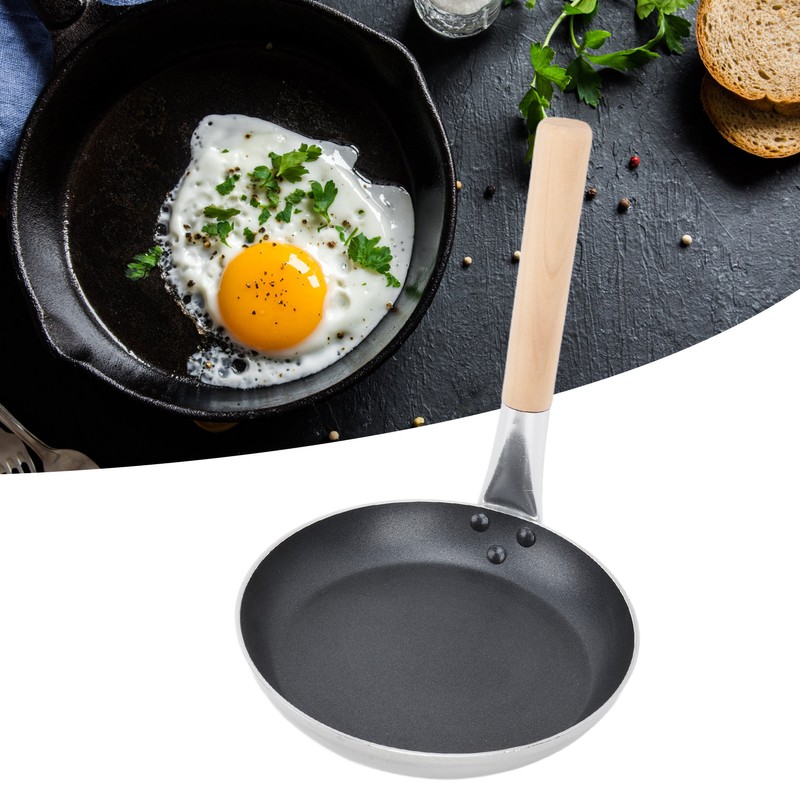 Black Non Stick Pan Household Frying Pan Portable Cooking Pan