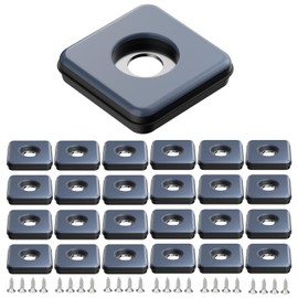Pack of 24 Teflon Gliders, Teflon Gliders for Screwing Furniture Gliders Teflon Furniture Gliders for Heavy Furniture Square Furniture Sliders with Stainless Steel Screws for Furniture Armchair Chair