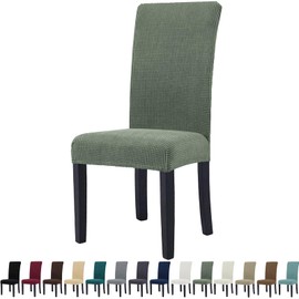 YSTELLAA Stuhlhussen 2er Set, Stretch Stuhlbezug Für Esszimmerstühle, Abnehmbarer Waschbarer stuhlhusse, Stuhlbezüge Elastisch, Hussen Für Stühle Für Hotel, Küche Restaurant, Hellgrün