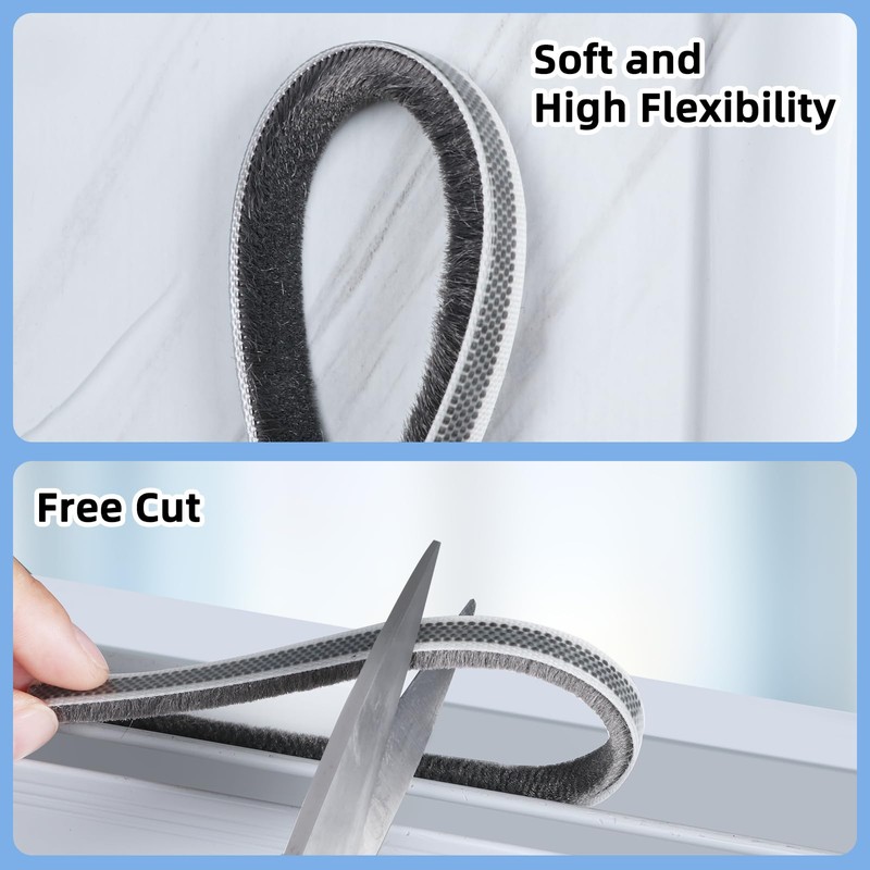 COUMENO 2 Pack Weatherstripping Sealing Strip, 33FT(12m) Door Window Seal